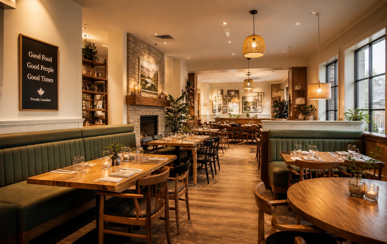 Warm dining room interior